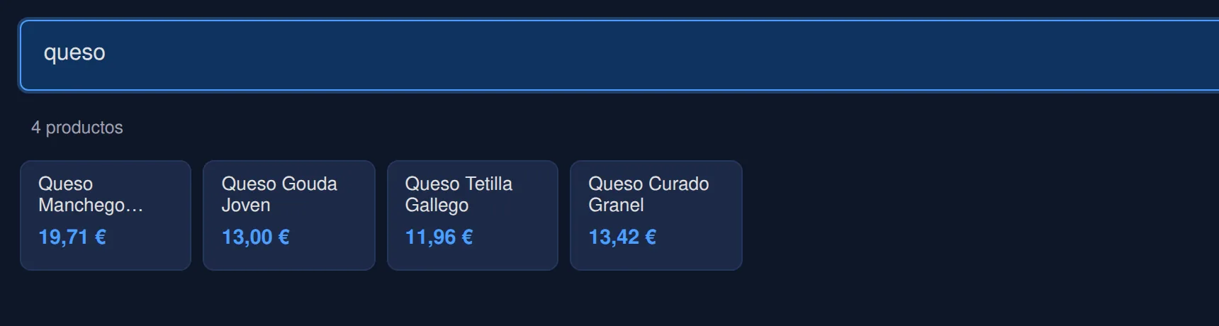 El buscador filtra las fichas mientras escribes