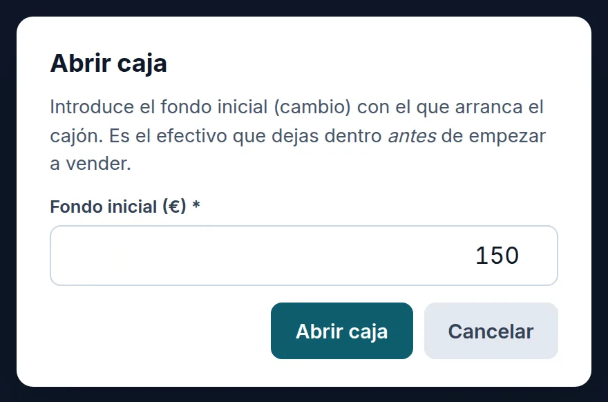 Abrir la caja: el fondo inicial con el que arranca el cajón