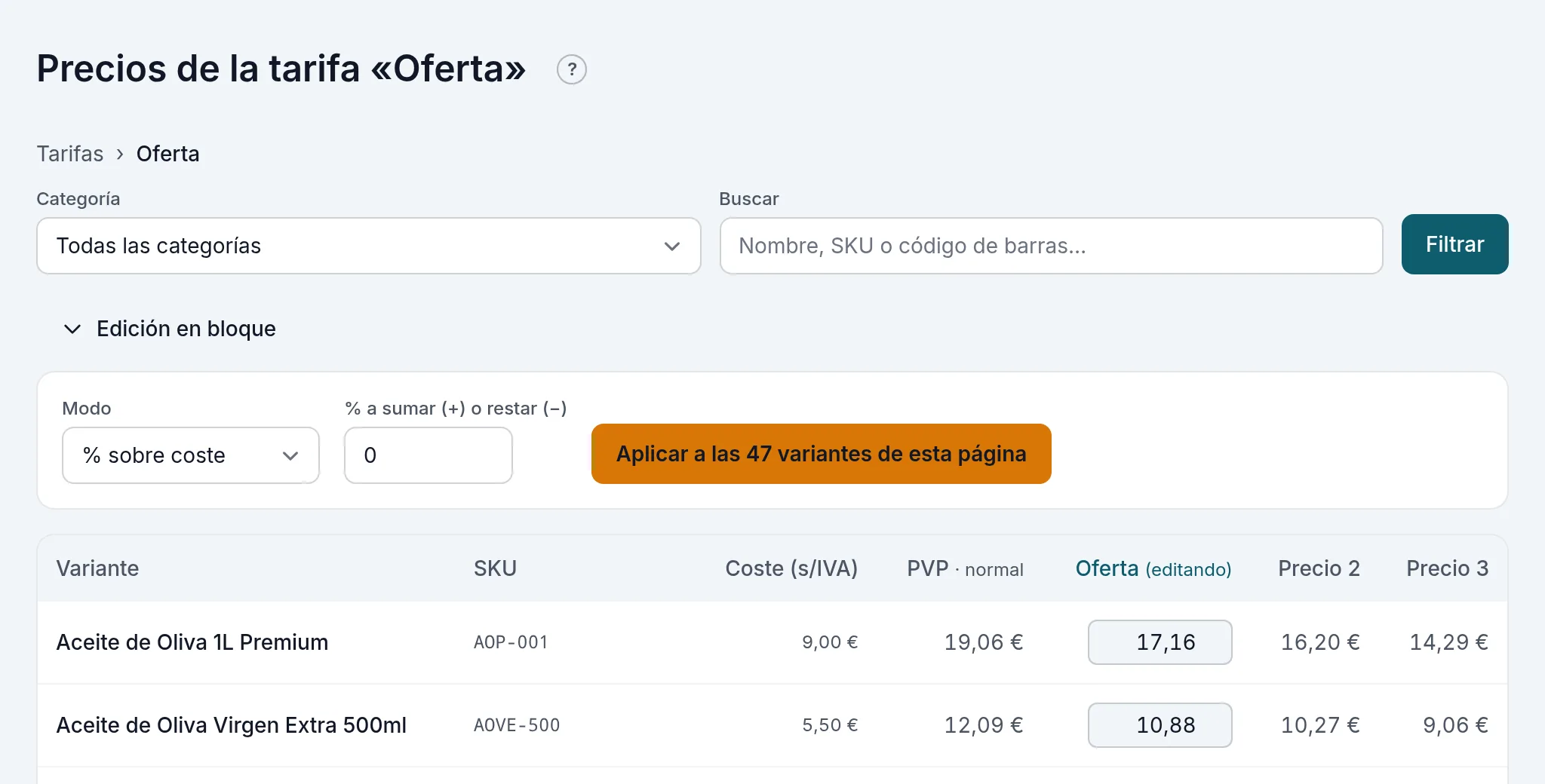 La edición en bloque: porcentaje sobre coste o sobre otra tarifa