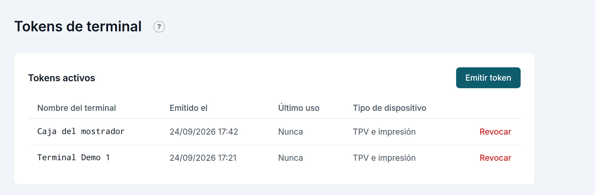 Los tokens activos del comercio