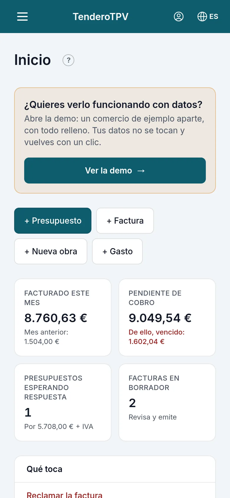 La portada en el móvil
