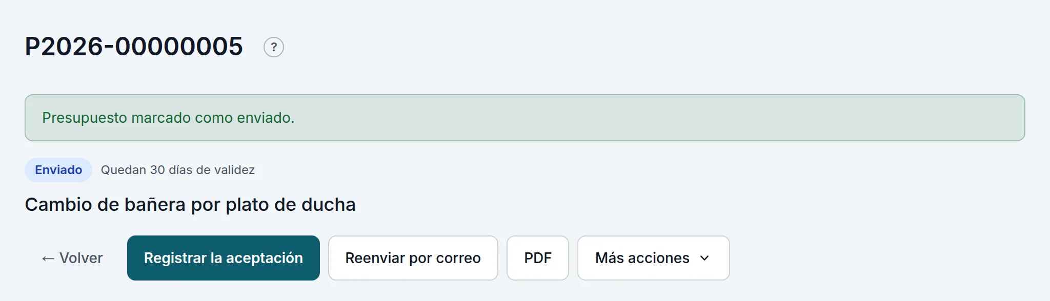 Marcado como enviado: pasa a Enviado sin mandar ningún correo