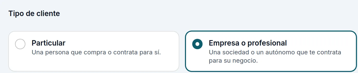 El tipo de cliente