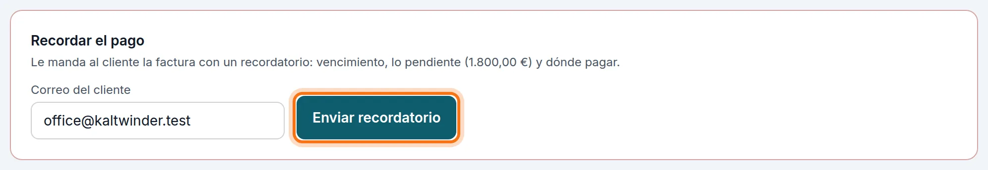Recordar el pago de una factura vencida