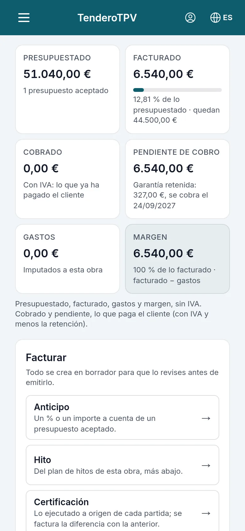 La economía de la obra en el móvil