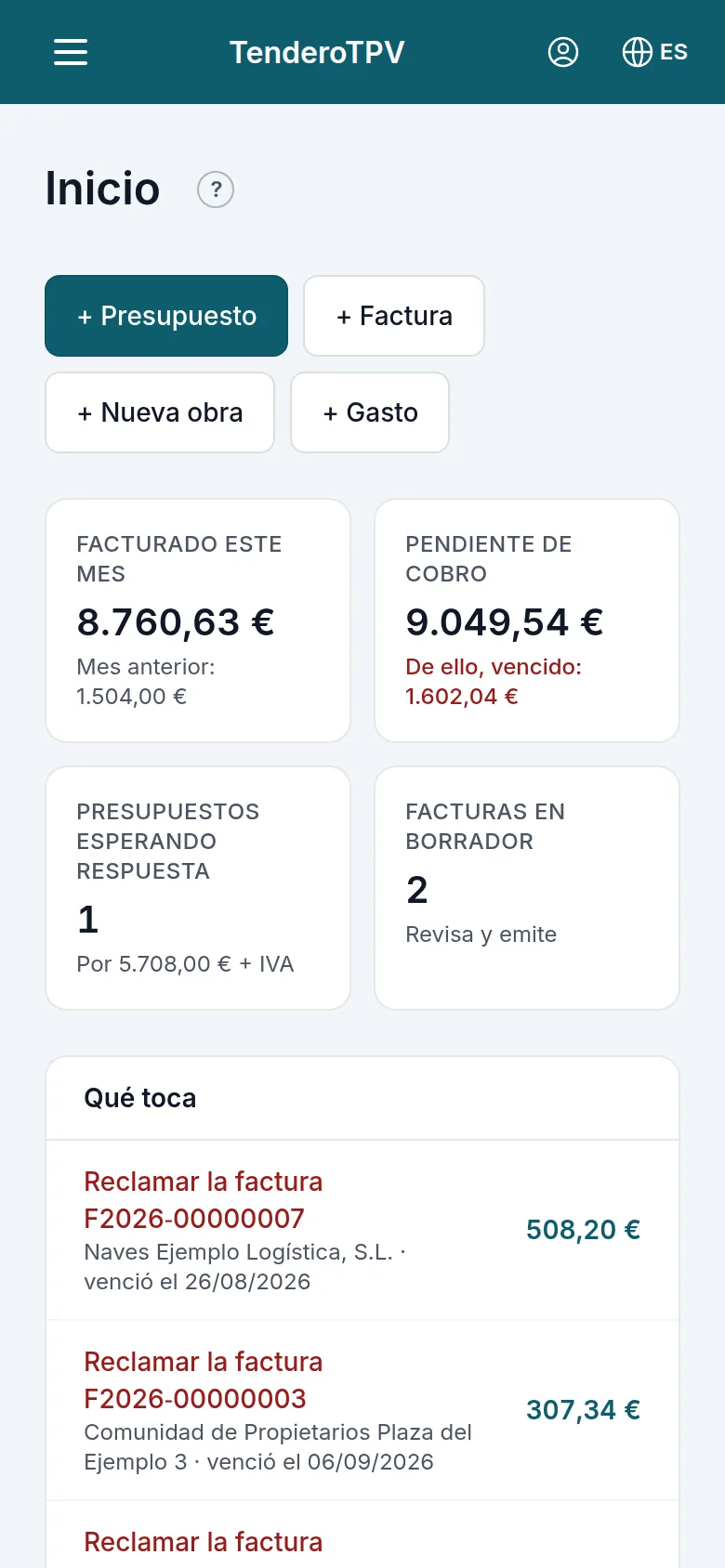 La portada en el móvil