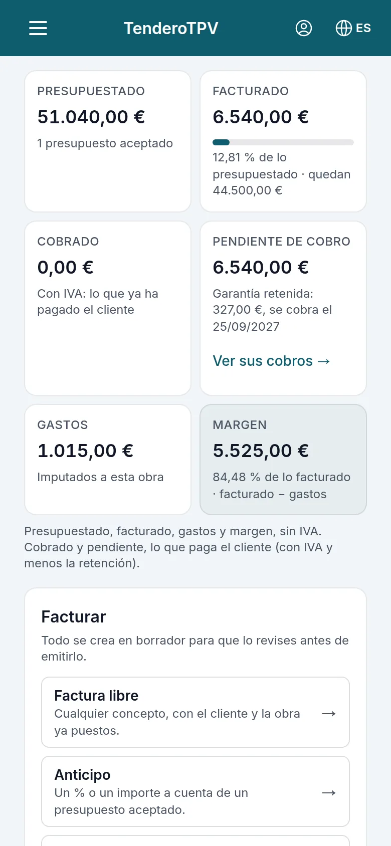 La economía de la obra en el móvil