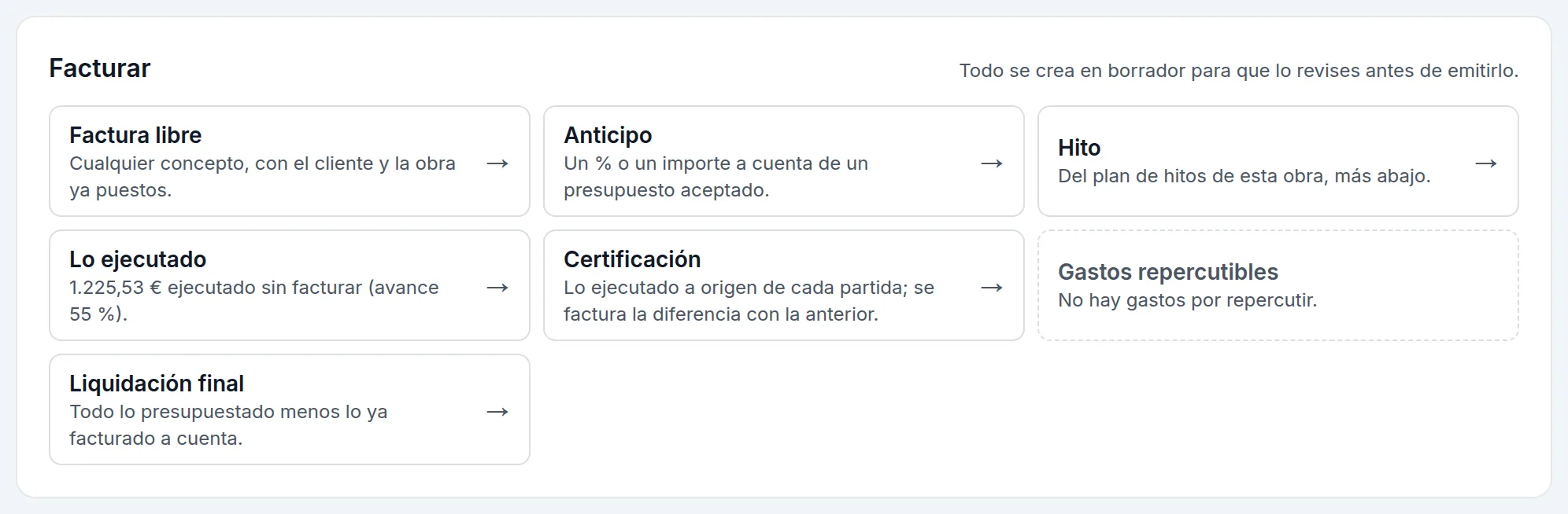 Las maneras de facturar una obra