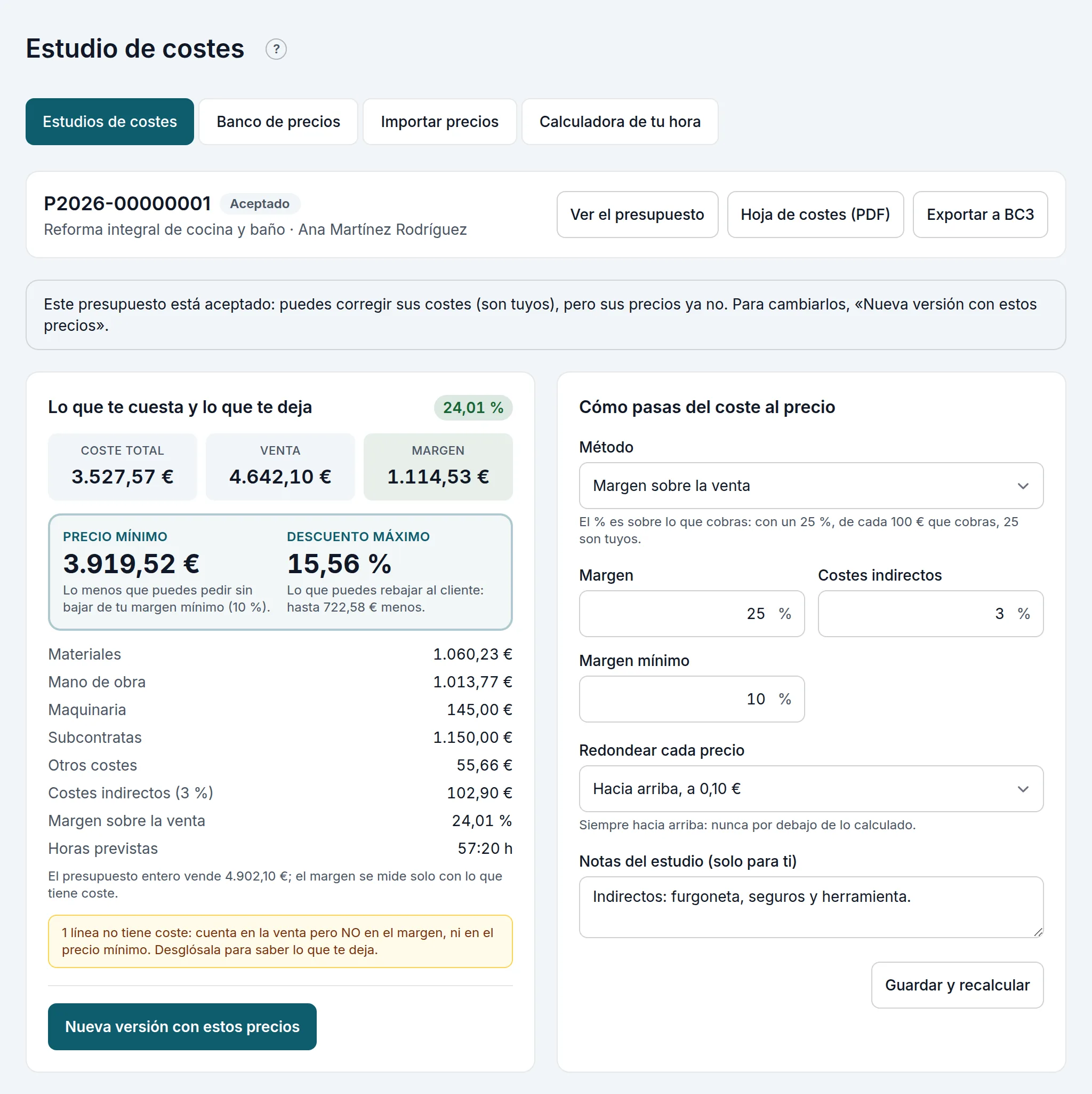 El estudio de la reforma de cocina y baño: lo que te cuesta, lo que te deja y cómo pasas del coste al precio