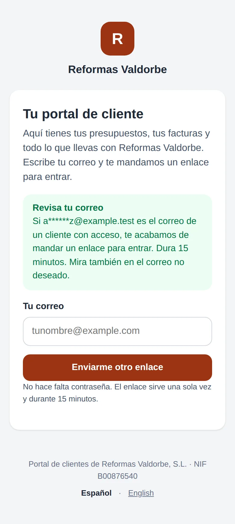 «Revisa tu correo»: el enlace dura 15 minutos
