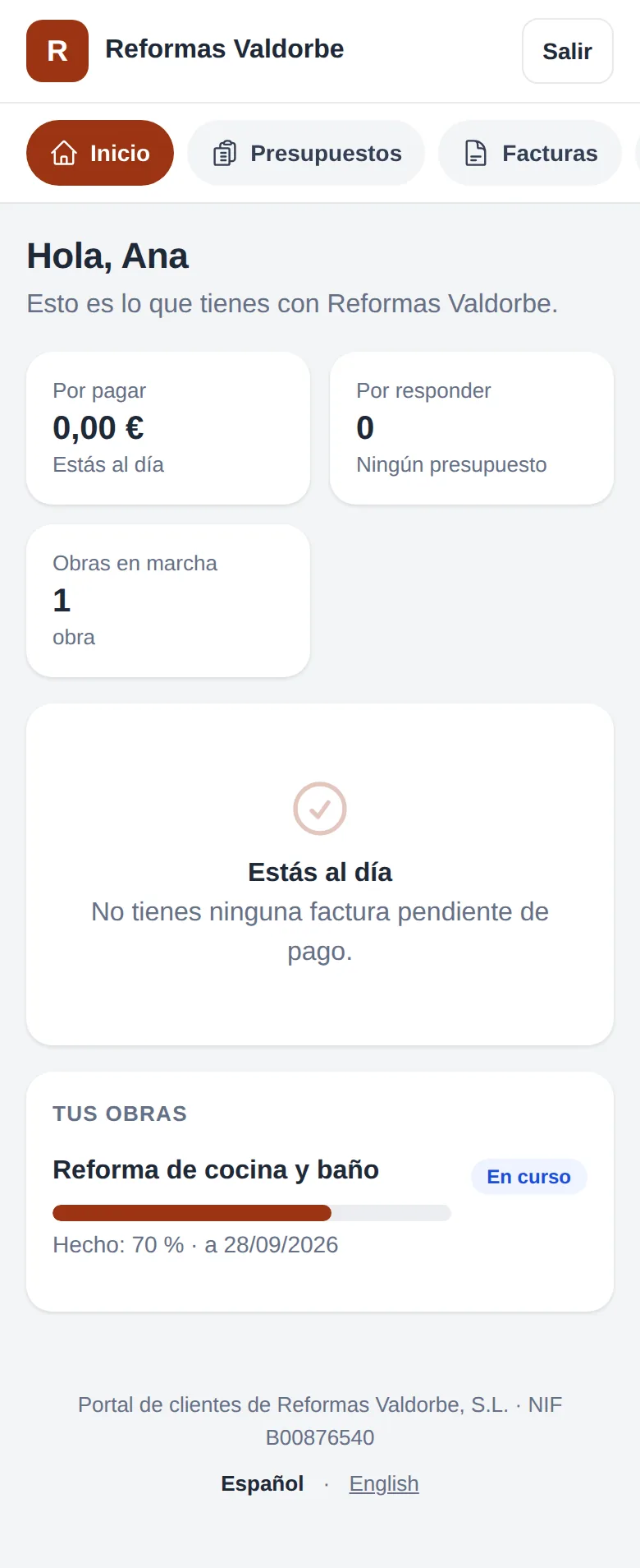El inicio de Ana: al día y su obra en marcha