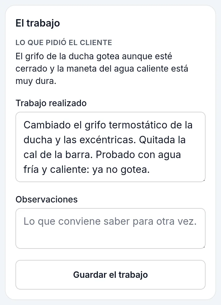 Lo que pidió el cliente y el trabajo realizado