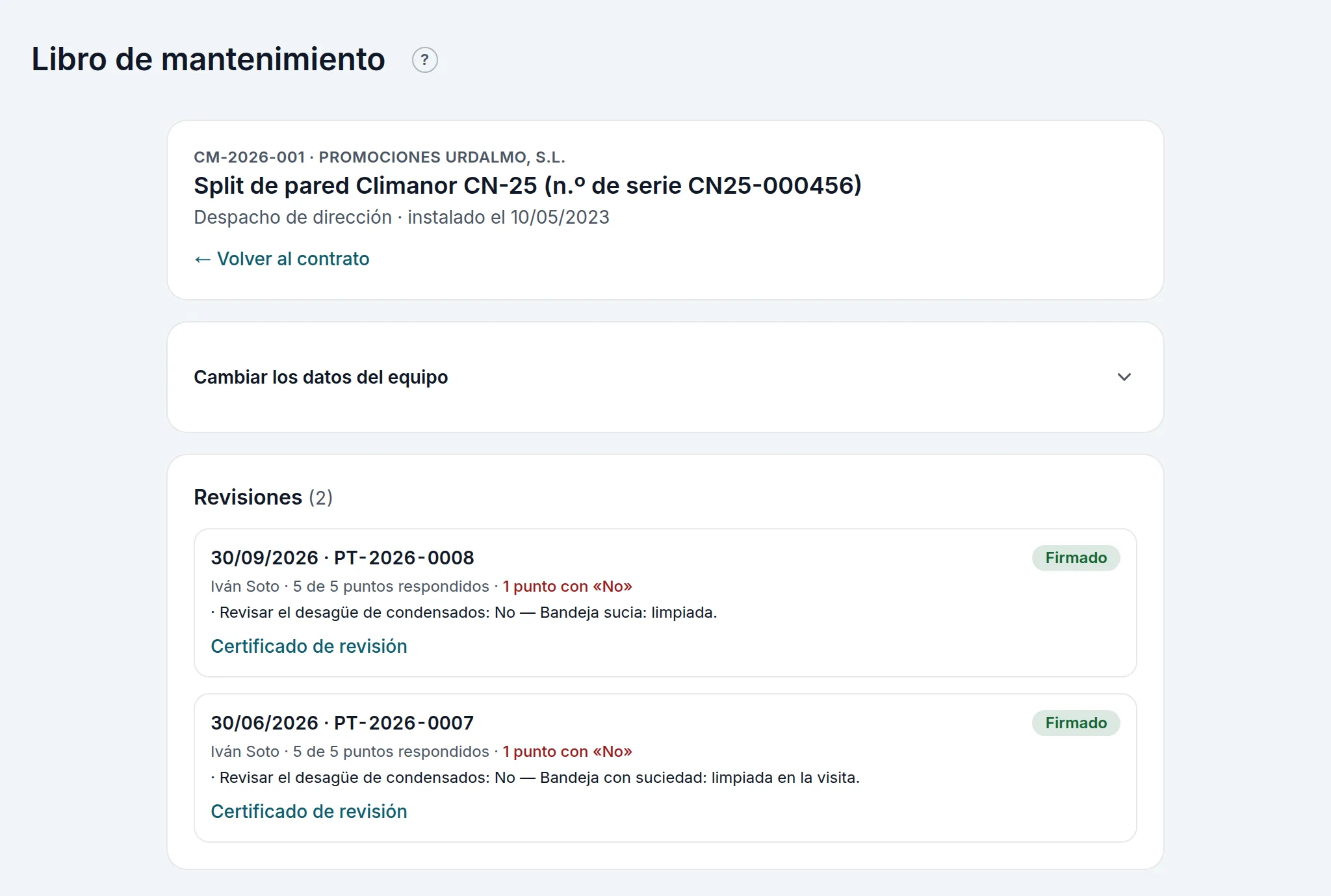 El libro de un equipo, con sus dos revisiones